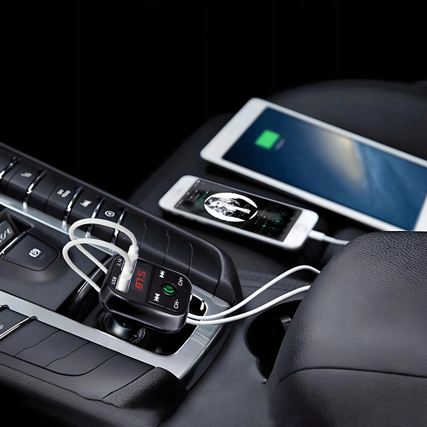RETOO E089 automobilinis FM Bluetooth siųstuvas, įkroviklis, audio imtuvas, 2x USB, MP3, SD