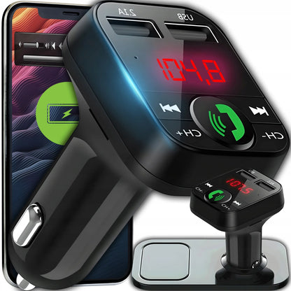 RETOO E089 automobilinis FM Bluetooth siųstuvas, įkroviklis, audio imtuvas, 2x USB, MP3, SD