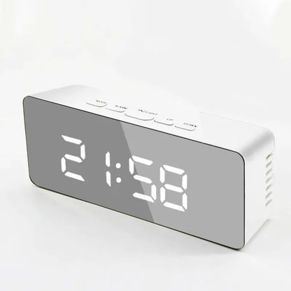 RETOO elektroninis LED žadintuvas su termometru ir veidrodiniu ekranu, modernus dizainas
