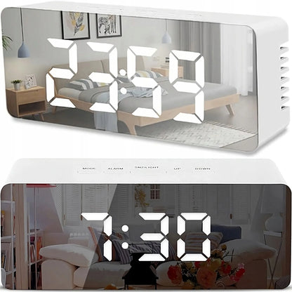 RETOO elektroninis LED žadintuvas su termometru ir veidrodiniu ekranu, modernus dizainas
