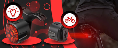 RETOO ER1031 galingas vandeniui atsparus galinis dviračio žibintas, raudonas, 250 mAh, USB-C