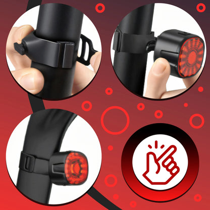 RETOO ER1031 galingas vandeniui atsparus galinis dviračio žibintas, raudonas, 250 mAh, USB-C