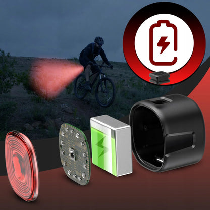 RETOO ER1031 galingas vandeniui atsparus galinis dviračio žibintas, raudonas, 250 mAh, USB-C