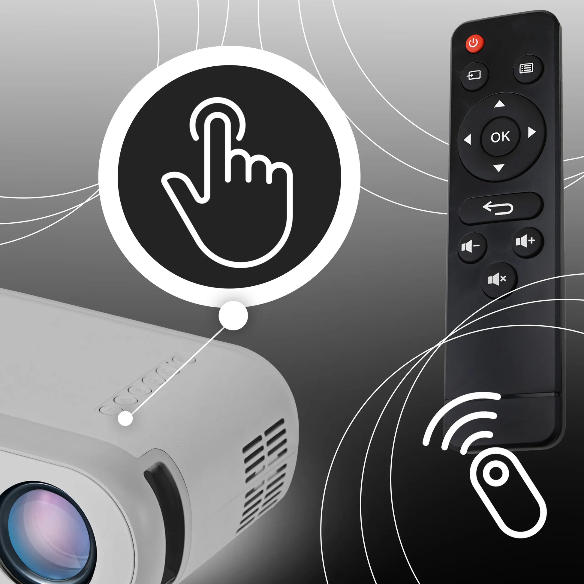 RETOO ER1160 Nešiojamas Wi-Fi projektorius, Full HD, 3000 lm