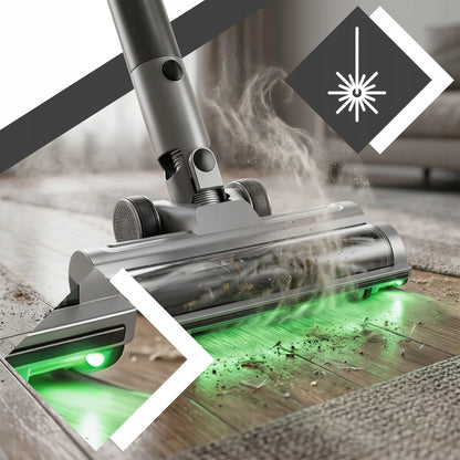 RETOO ER1285 belaidis vertikalus rankinis dulkių siurblys 3 viename be maišelio su LED elektrine šluota