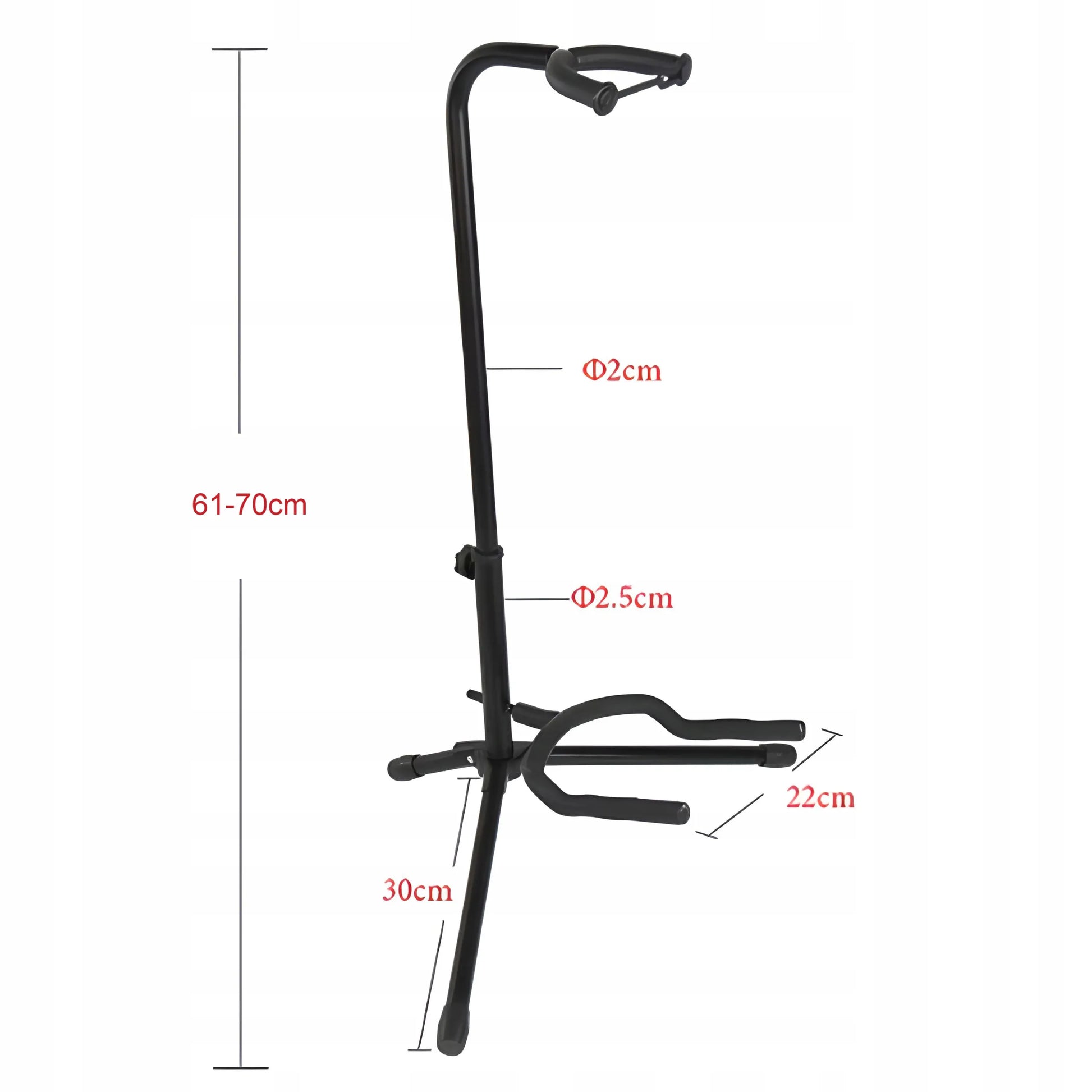 RETOO gitaros stovas su kaklo fiksatoriumi, reguliuojamas, 61–70 cm