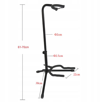RETOO gitaros stovas su kaklo fiksatoriumi, reguliuojamas, 61–70 cm