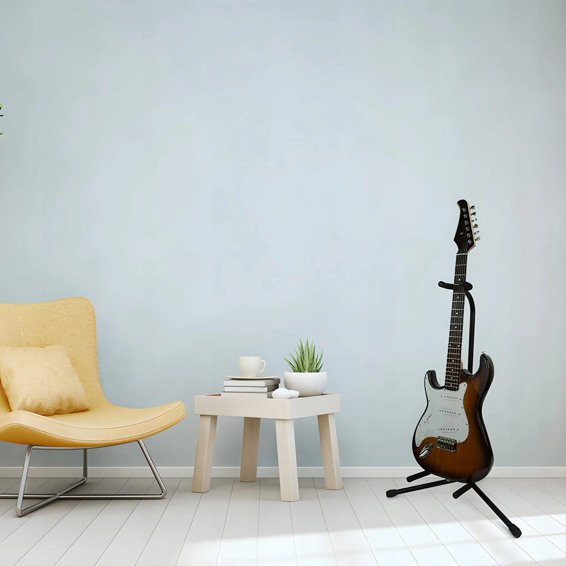 RETOO gitaros stovas su kaklo fiksatoriumi, reguliuojamas, 61–70 cm