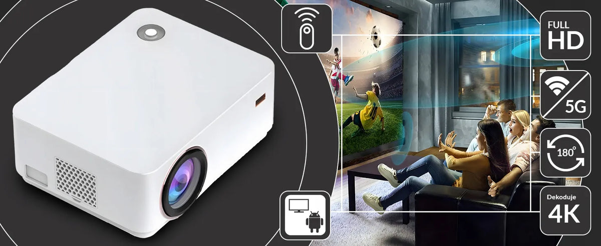 RETOO išmanusis projektorius SMART TV Wi-Fi Full HD 4K 9000 lm LCD LED Bluetooth Android