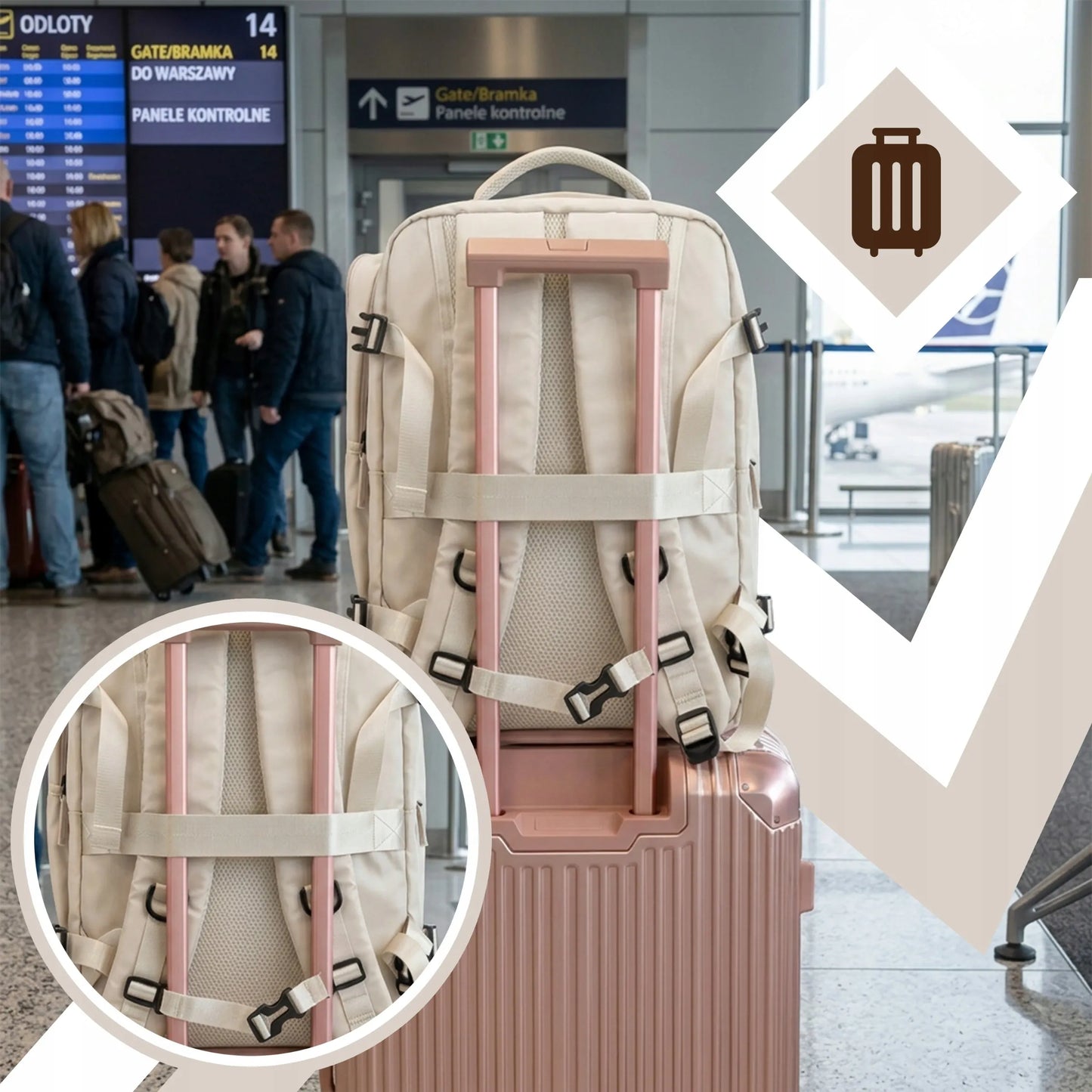 RETOO kelioninė kuprinė rankiniam bagažui 40x30x20 Ryanair Wizzair