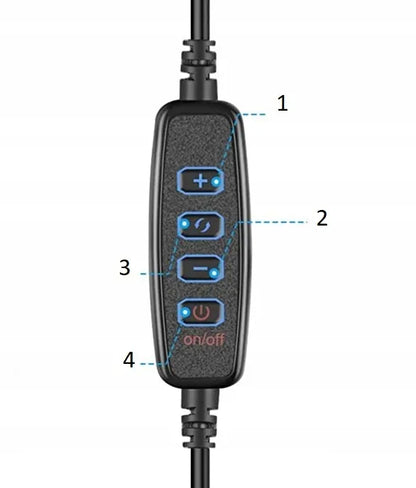 RETOO LED žiedinė asmenukių lempa makiažui su stovu, skirta nuotraukoms ir vaizdo įrašams, USB