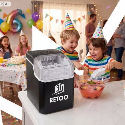 RETOO ledukų gaminimo aparatas, 85 W, 12 kg/24 val., tylus veikimas, sidabrinis