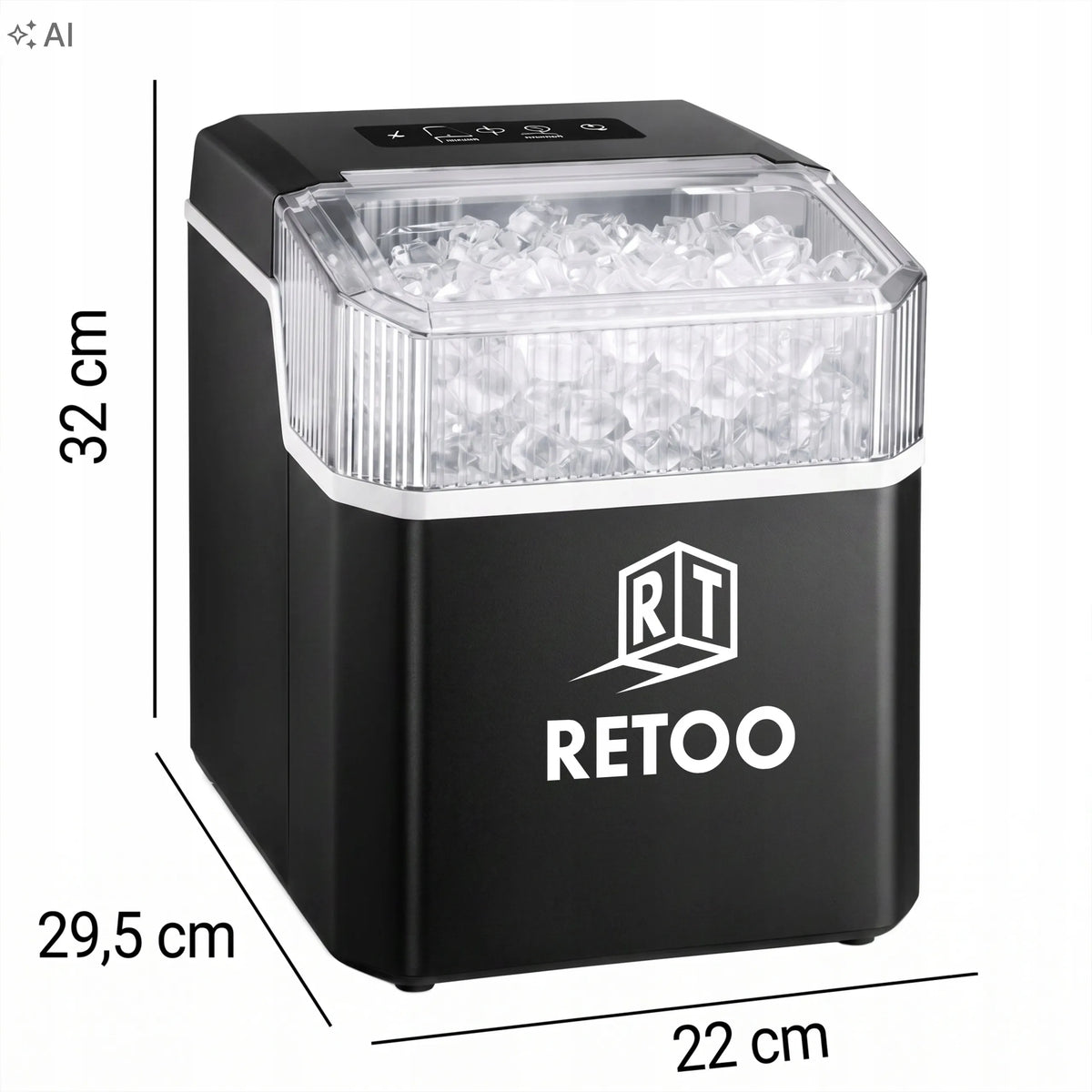 RETOO ledukų gaminimo aparatas, 85 W, 12 kg/24 val., tylus veikimas, sidabrinis