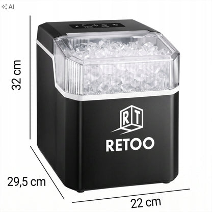 RETOO ledukų gaminimo aparatas, 85 W, 12 kg/24 val., tylus veikimas, sidabrinis