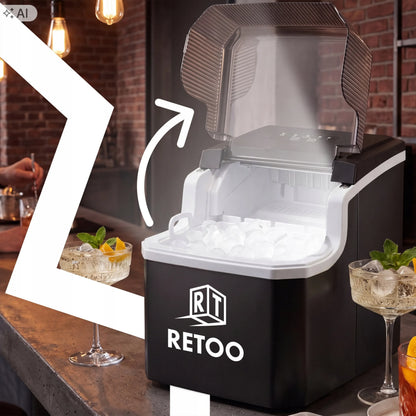 RETOO ledukų gaminimo aparatas, 85 W, 12 kg/24 val., tylus veikimas, sidabrinis