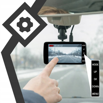 RETOO M040 Automobilinis vaizdo registratorius su priekine ir galine kamera bei atbulinės eigos funkcija