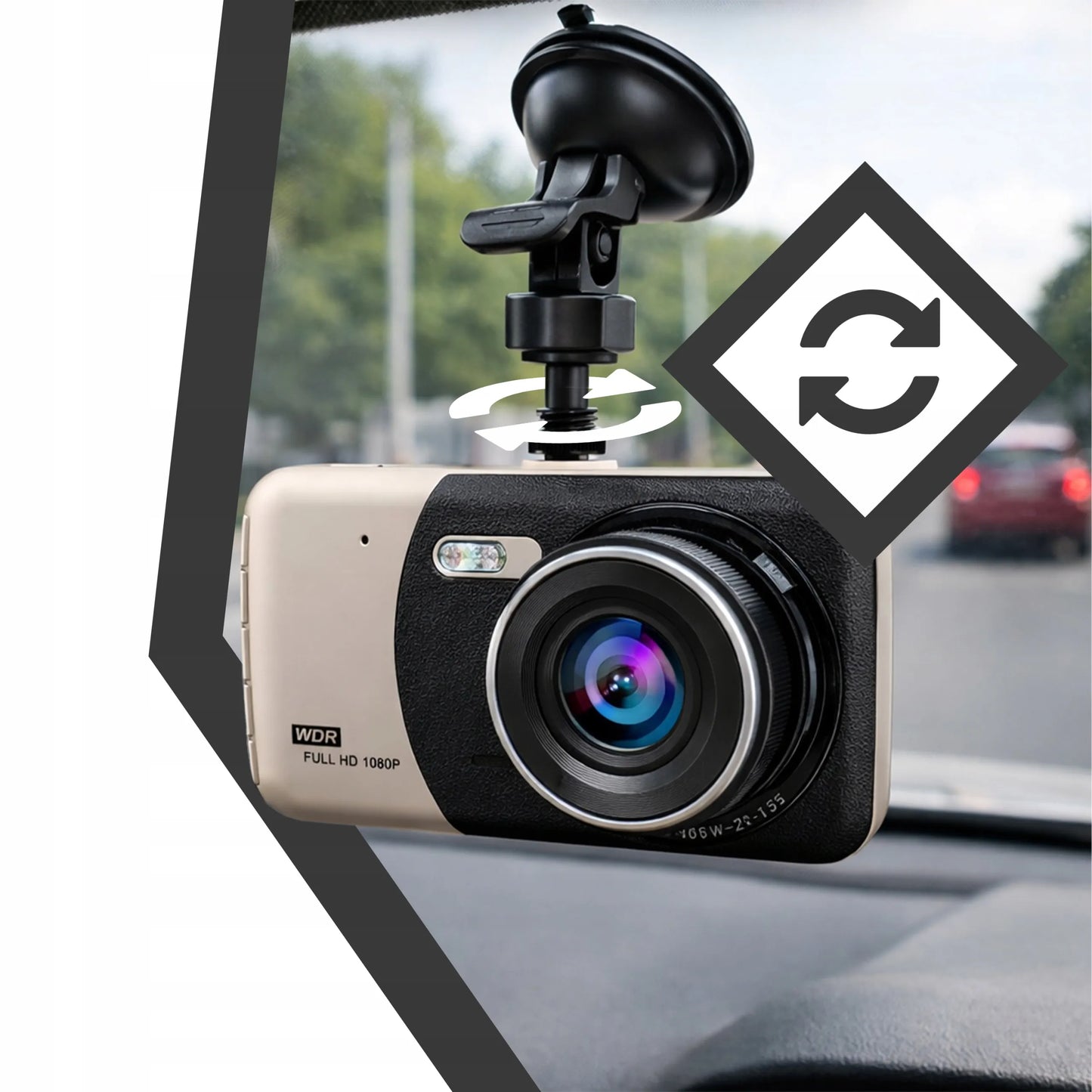RETOO M040 Automobilinis vaizdo registratorius su priekine ir galine kamera bei atbulinės eigos funkcija