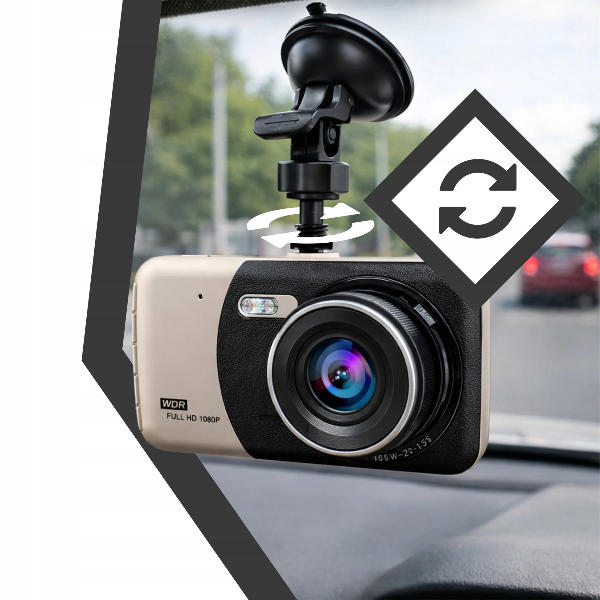 RETOO M040 Automobilinis vaizdo registratorius su priekine ir galine kamera bei atbulinės eigos funkcija
