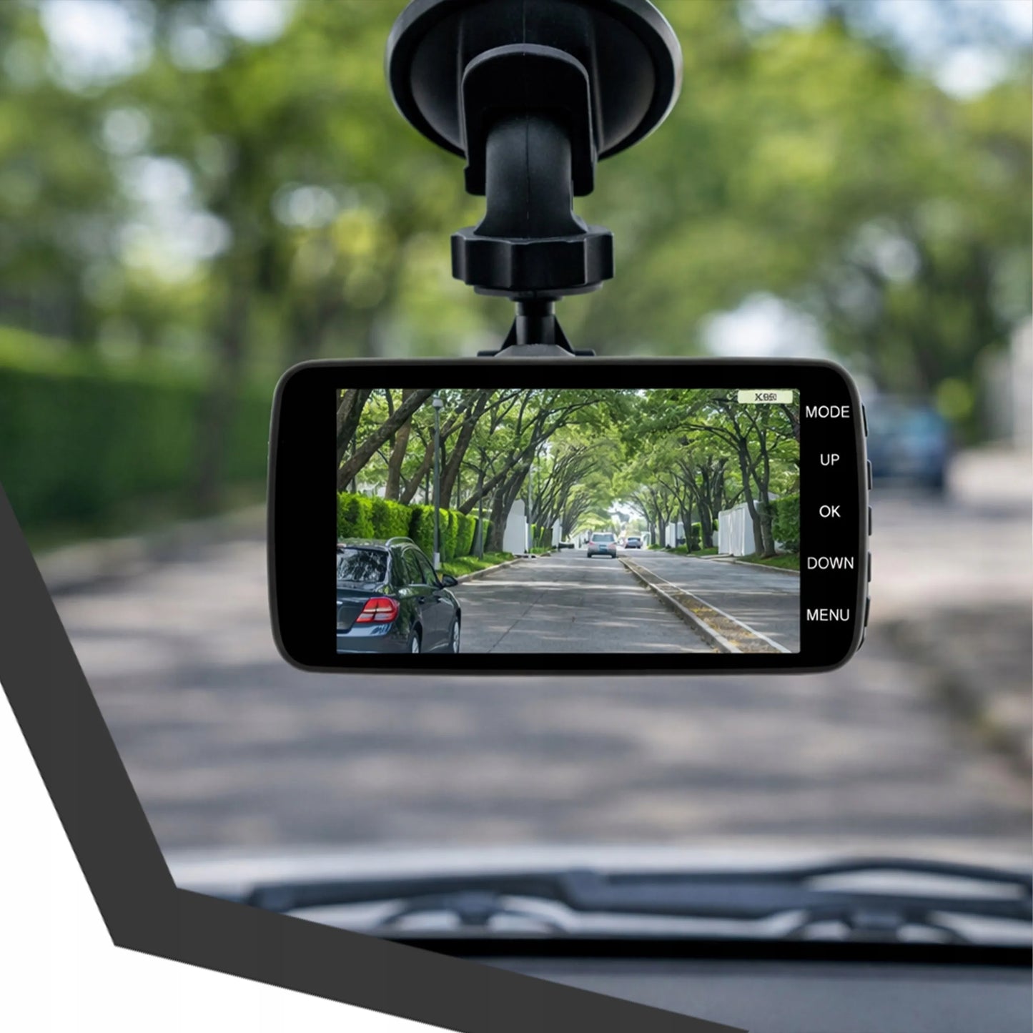 RETOO M040 Automobilinis vaizdo registratorius su priekine ir galine kamera bei atbulinės eigos funkcija