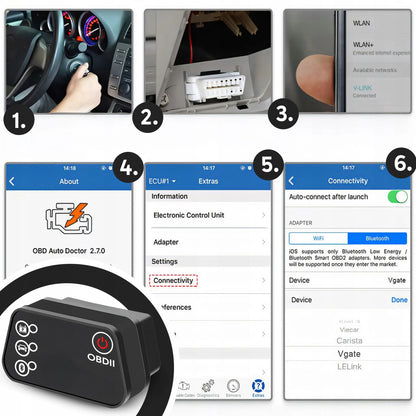 RETOO OBD2 Bluetooth diagnostikos sąsaja, lenkų kalba, klaidų trynimo testeris