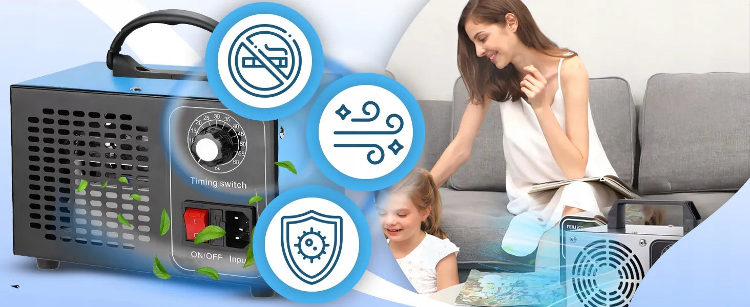 RETOO ozono generatorius ozonatorius oro valytuvas 120W 32 g/h su laikmačiu