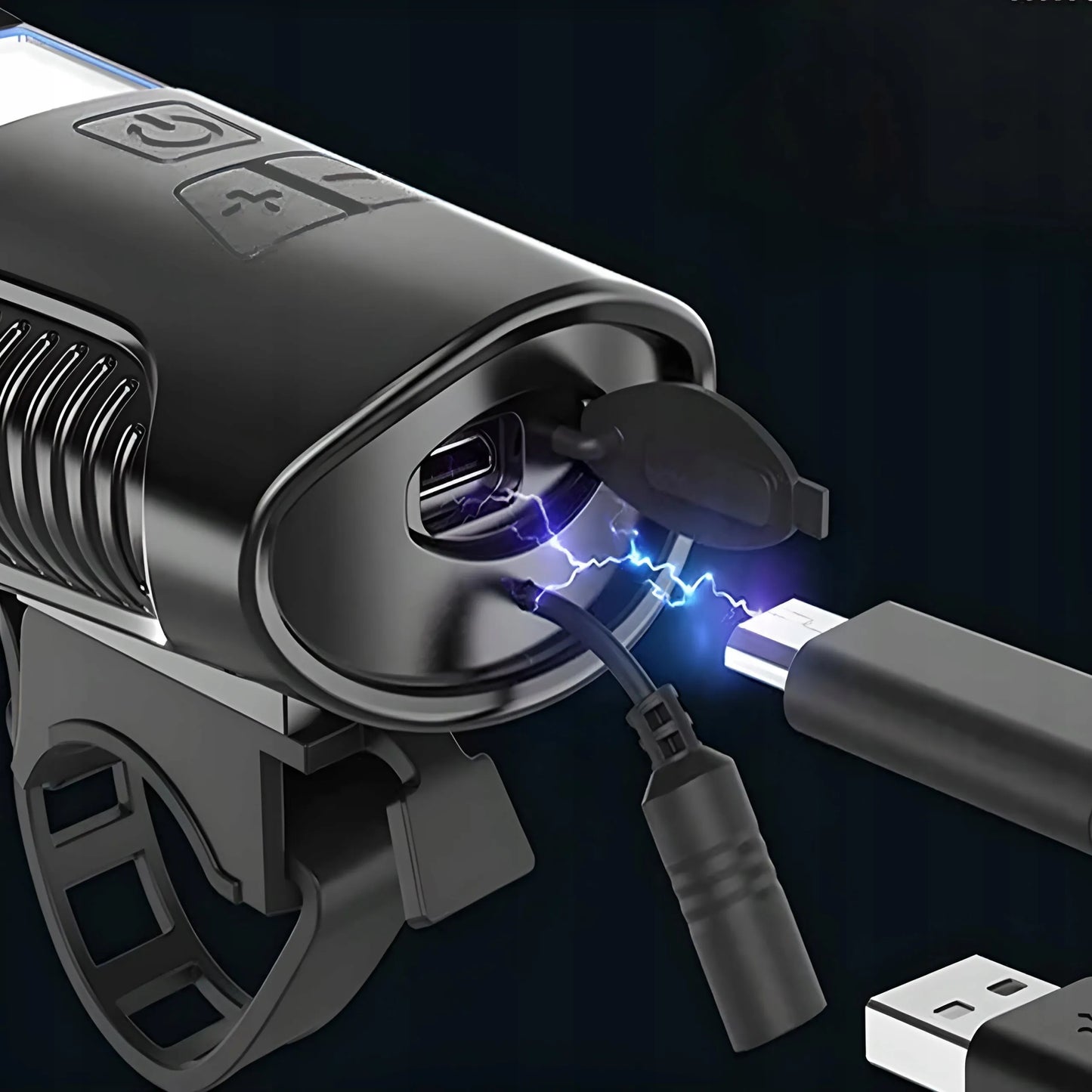 RETOO priekinis LED dviračio žibintas su USB įkrovimu, spidometru, režimais ir skambučiu