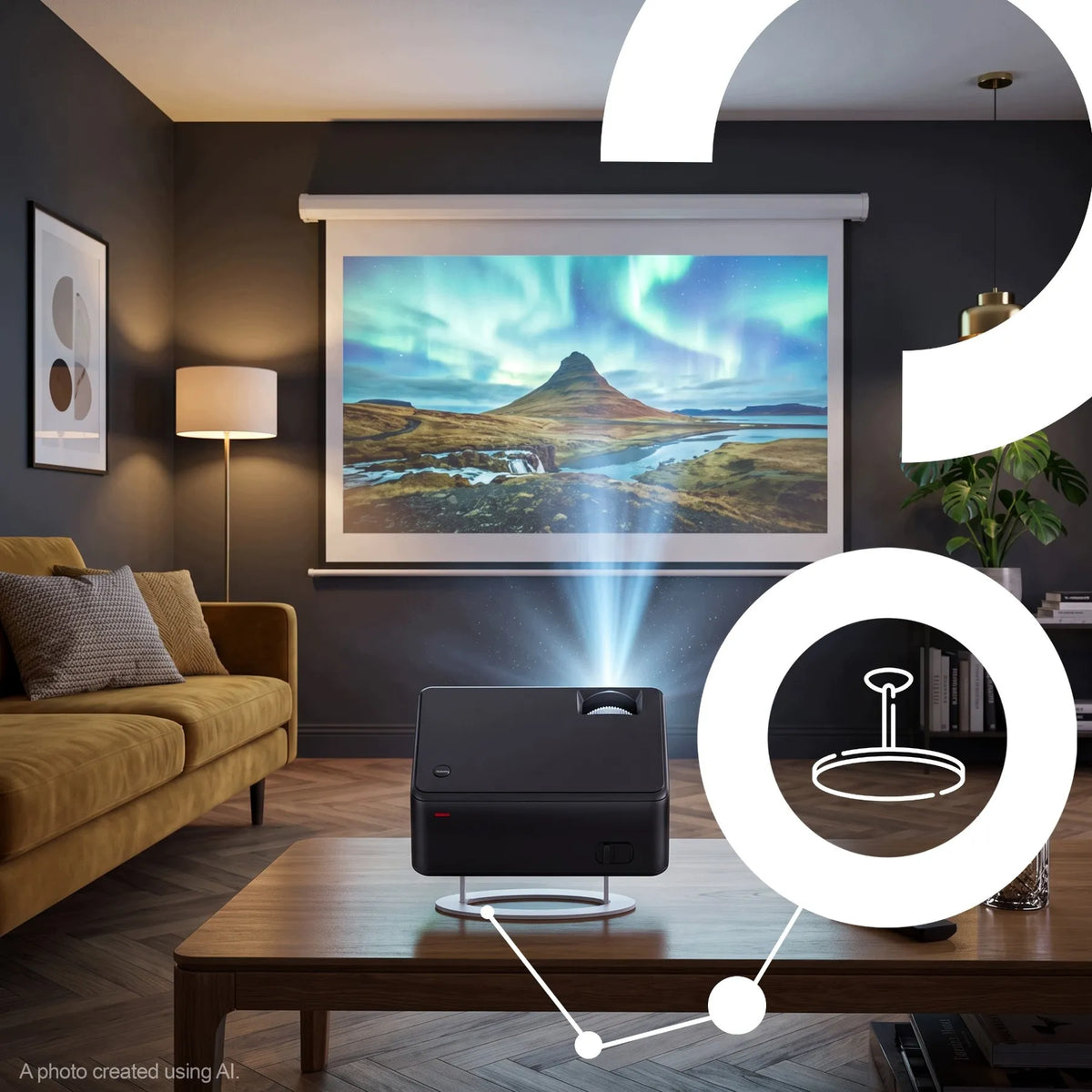 „Retoo“ projektorius su „Android“, „Wi-Fi“, „Full HD“, 9000 lm, 4K UHD palaikymu ir „Bluetooth“