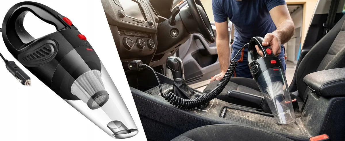 RETOO rankinis automobilinis dulkių siurblys 12 V, 120 W, 4200 Pa, HEPA, galingas, su antgalių rinkiniu