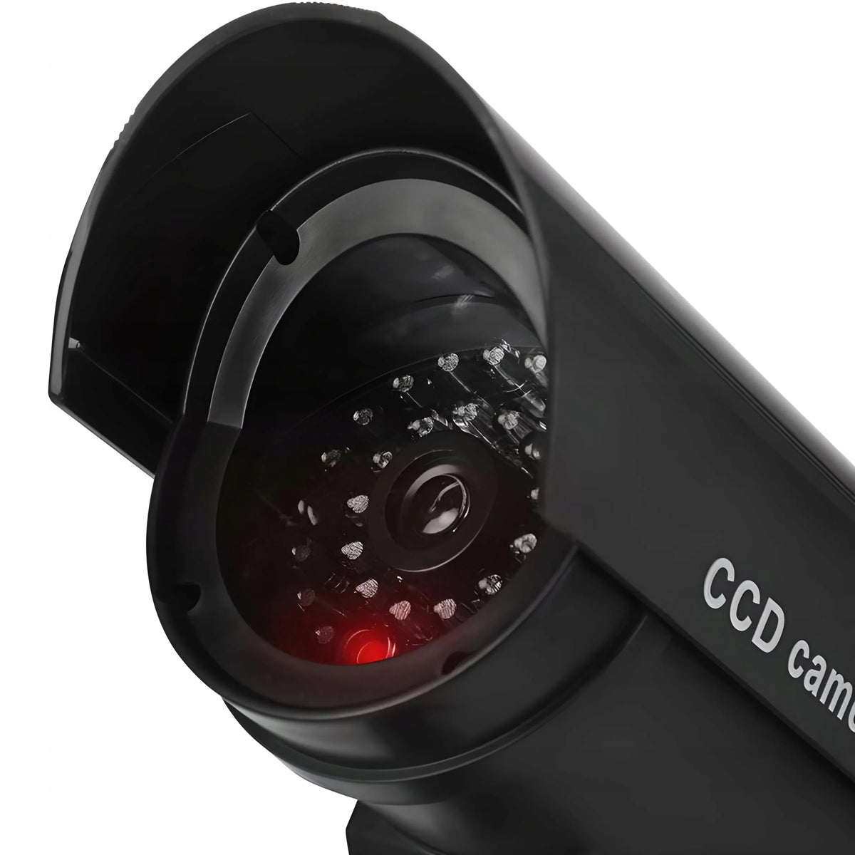 RETOO saulės energija maitinamas CCTV kameros muliažas su mirksinčiu LED indikatoriumi, juodas