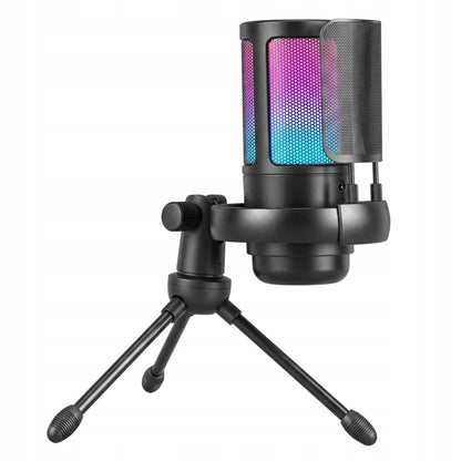RETOO žaidimų USB mikrofonas kompiuteriui su pop filtru ir nutildymo funkcija