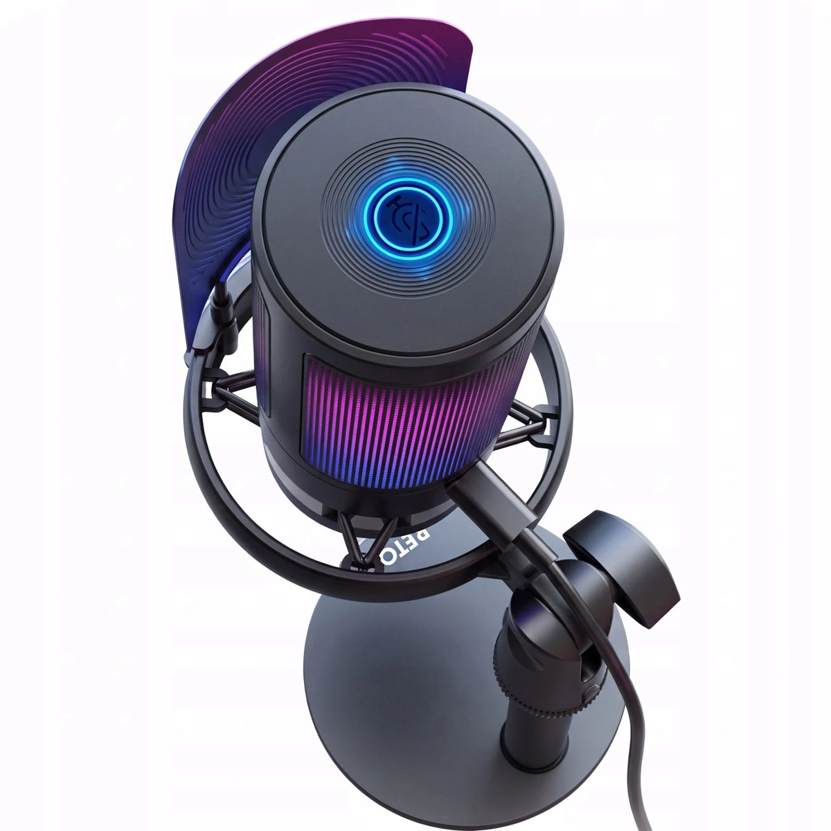 RETOO žaidimų USB mikrofonas kompiuteriui su pop filtru ir nutildymo funkcija