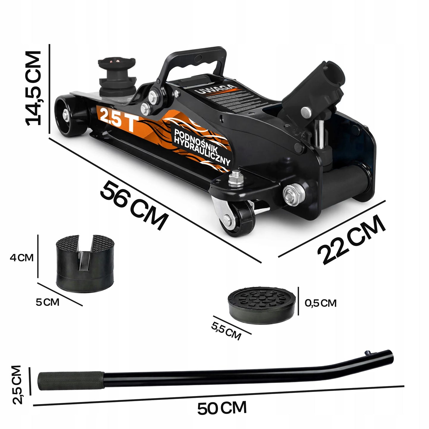 RETOO žemo profilio hidraulinis automobilinis keltuvas, 2,5T, 85–399 mm