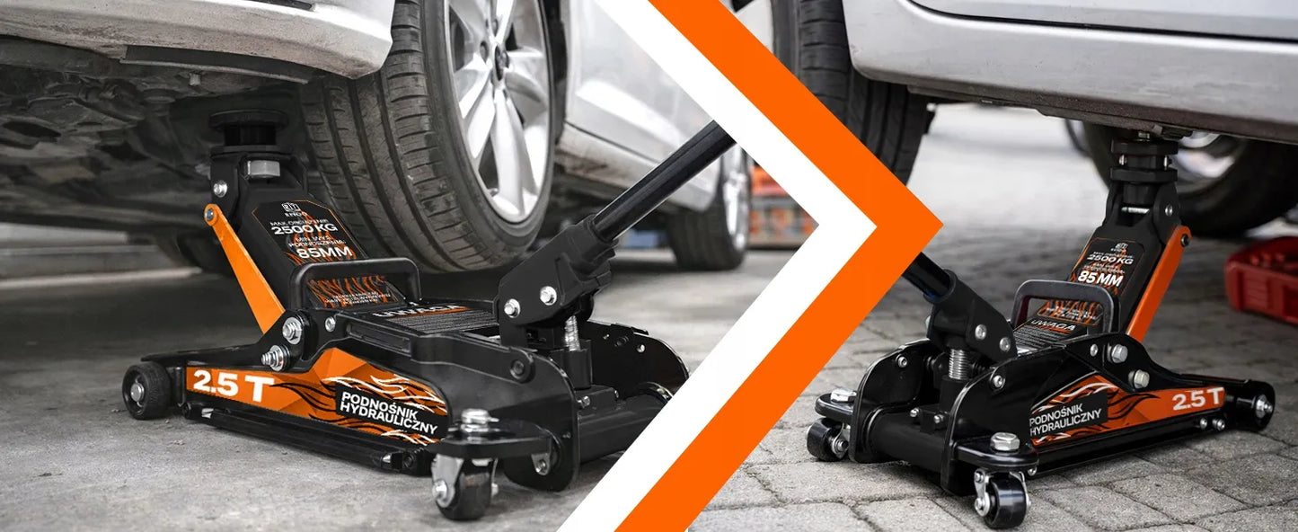 RETOO žemo profilio hidraulinis automobilinis keltuvas, 2,5T, 85–399 mm