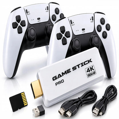 Retro žaidimų konsolė „GAME STICK PRO 2026R“, HDMI, 2 valdikliai, lenkiškas meniu, 64 GB