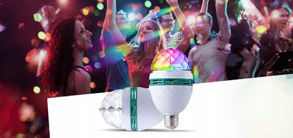 RGB LED diskotekinė lemputė su E27 cokoliu