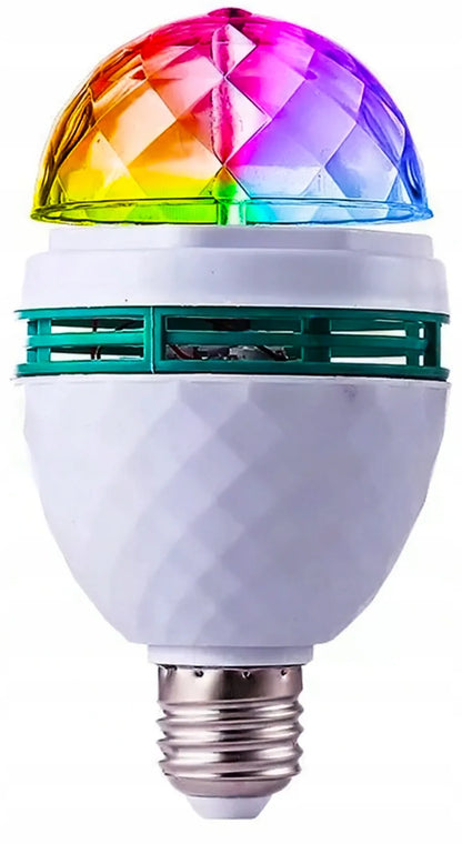 RGB LED diskotekinė lemputė su E27 cokoliu