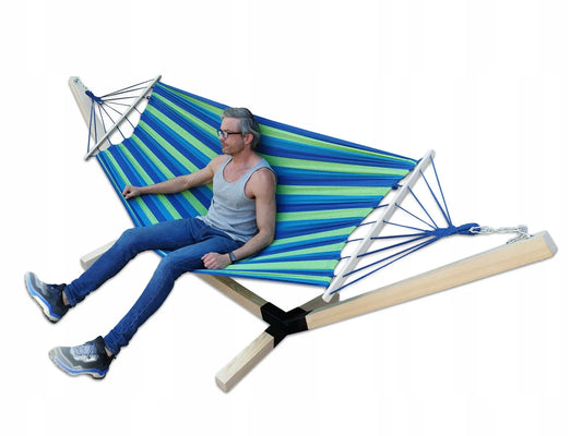 Rinkinys STOVAS + DVIVIETIS HAMAKAS nešiojamas komplektas - COMFORT ZONE iki 200 KG