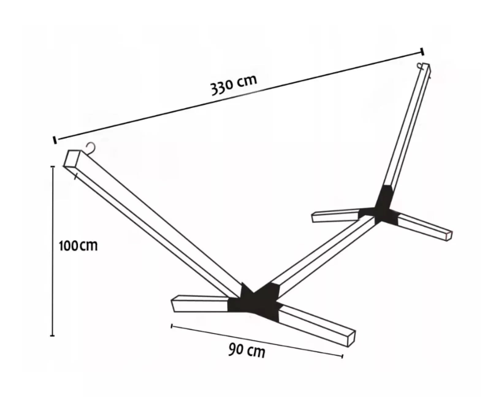 Rinkinys STOVAS + HAMAKAS 2 asm. BOHO PILKAS nešiojamas komplektas COMFORT ZONE 200 KG