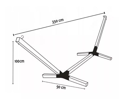 Rinkinys STOVAS + HAMAKAS 2 asm. BOHO PILKAS nešiojamas komplektas COMFORT ZONE 200 KG