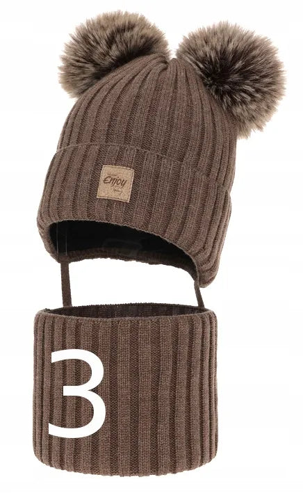 Rišama žieminė kepurė ir movas berniukui „Picco“ (ORA), 48–50 cm, 2–4 m.