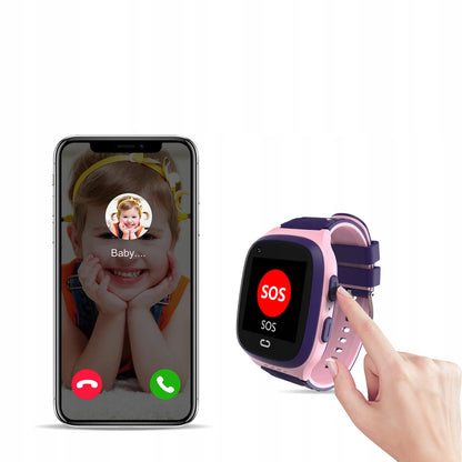 Rožinis vaikų išmanusis laikrodis „BLOW K18“ su SIM kortele, vaizdo skambučiais, GPS, žaidimais ir SMS