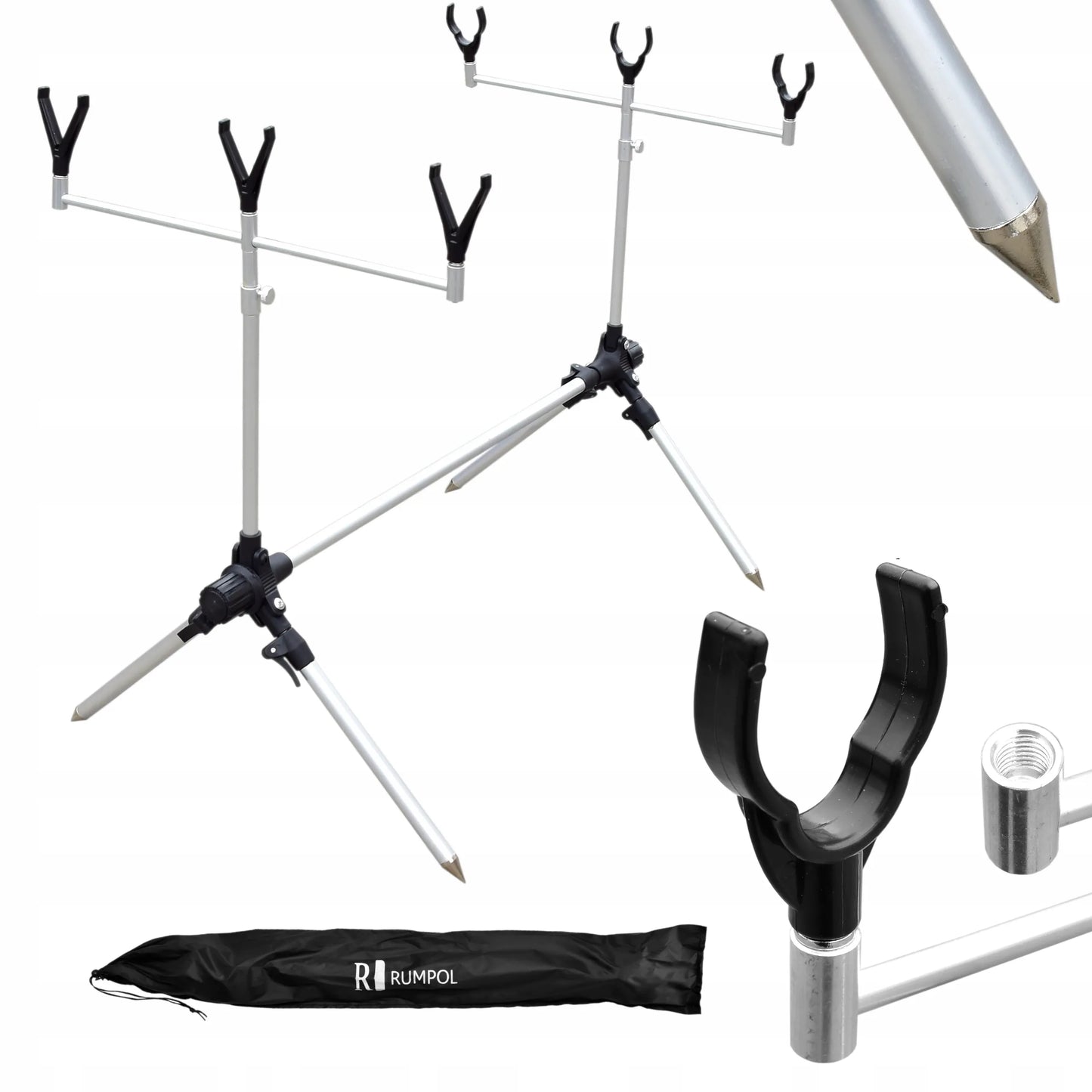 Rumpol meškerių stovas Rod Pod 3 meškerėms, stabilus ir reguliuojamas