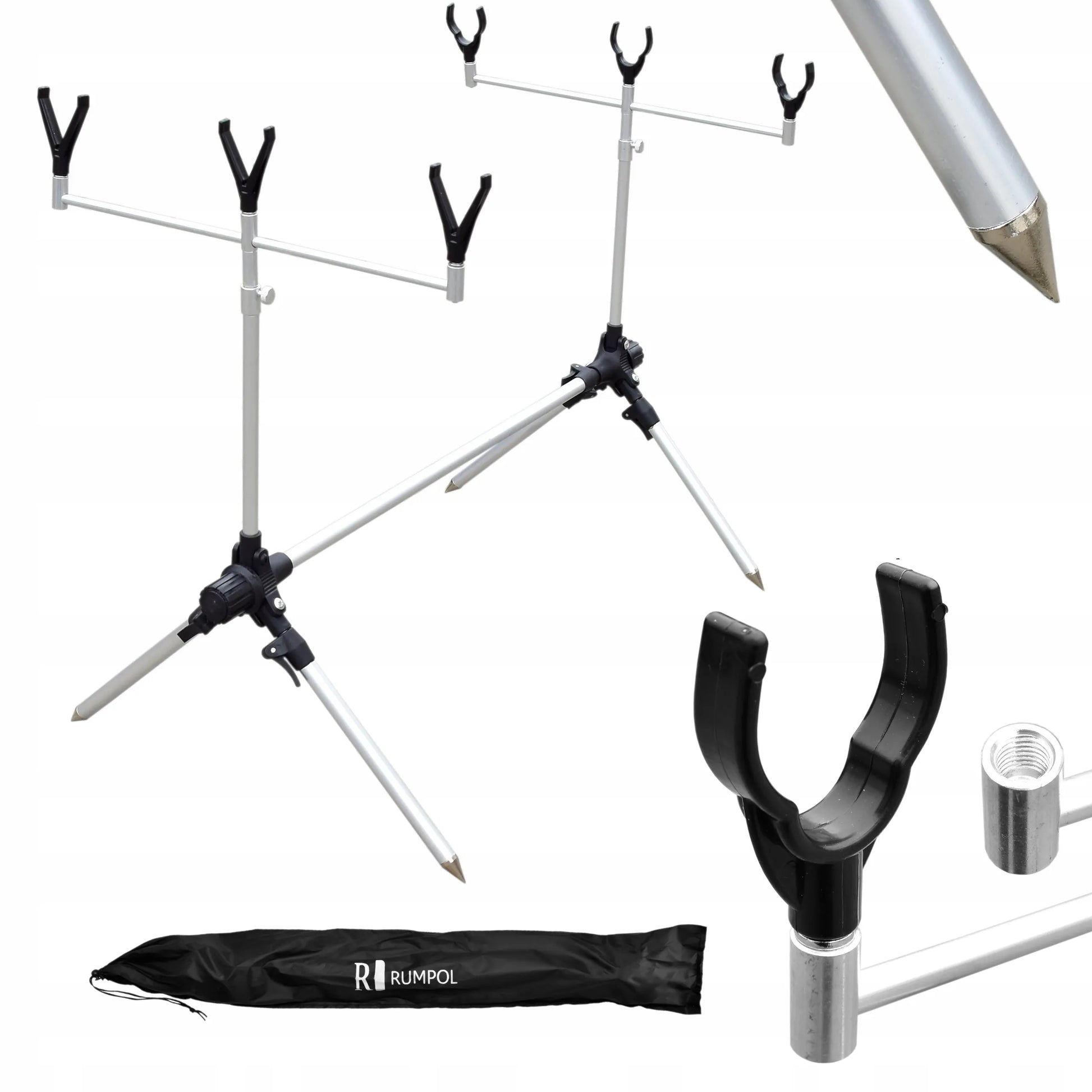 Rumpol meškerių stovas Rod Pod 3 meškerėms, stabilus ir reguliuojamas