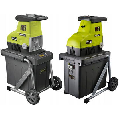 RYOBI tylus šakų smulkintuvas 3000 W + RYOBI tamsinti apsauginiai akiniai dovanų