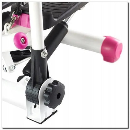 S3085 rožinis-baltas pasukamas steperis su rankenomis ir elastinėmis juostomis HMS
