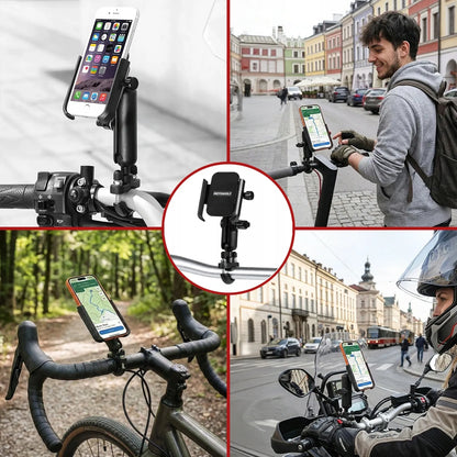 ŠARVUOTAS ANTIVIBRACINIS MOTOCIKLO IR DVIRAČIO TELEFONO LAIKIKLIS MOTOWOLF
