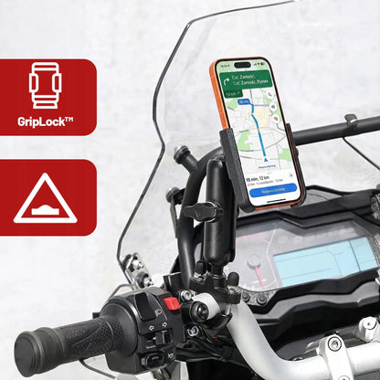 ŠARVUOTAS ANTIVIBRACINIS MOTOCIKLO IR DVIRAČIO TELEFONO LAIKIKLIS MOTOWOLF