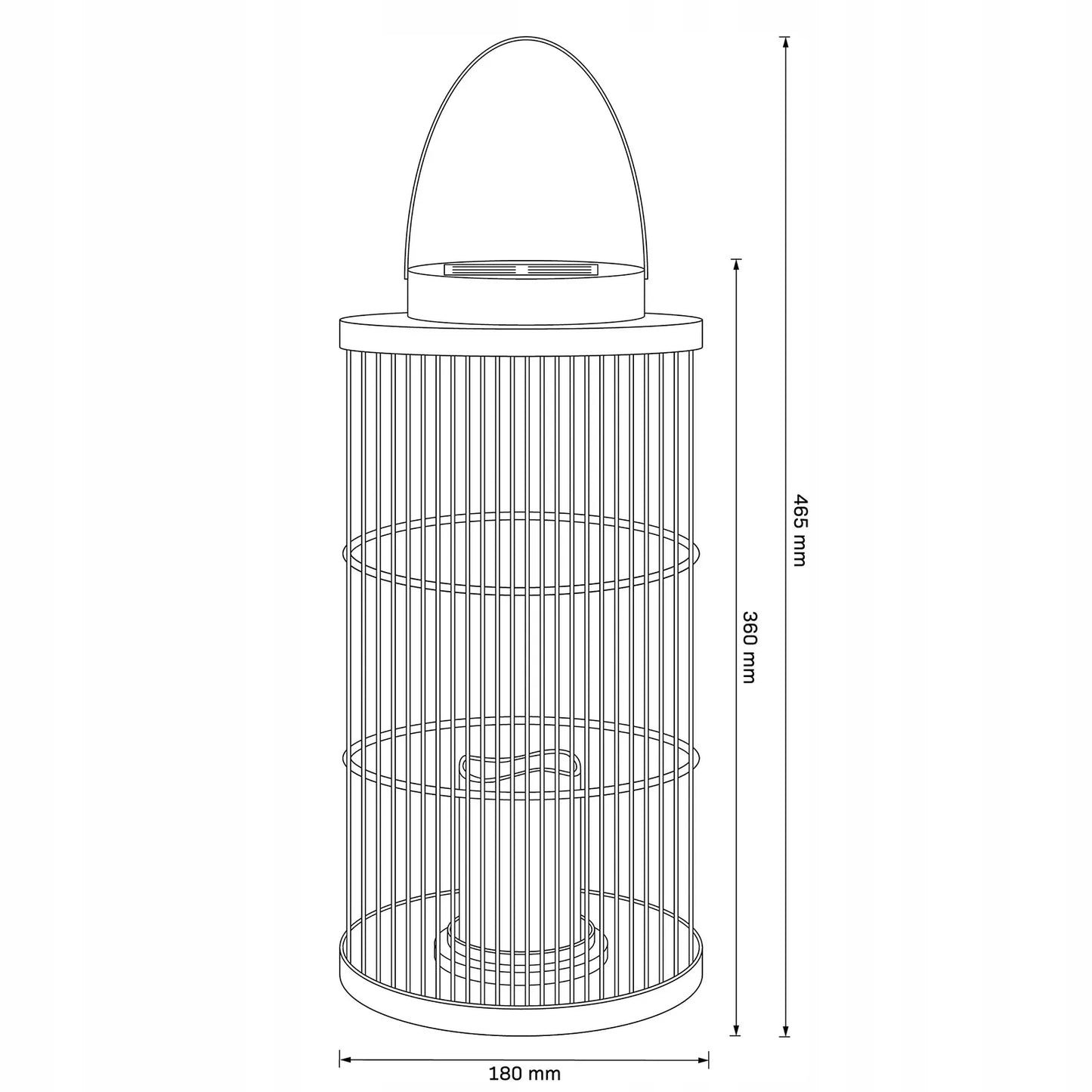 Saulės energija įkraunamas LED sodo žibintas Goldlux, kabinamas, dekoratyvinis, IP44, 1800K, šilta šviesa, 36 cm
