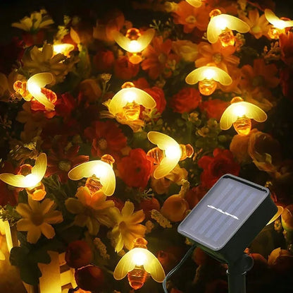 Saulės energija maitinama girlianda bitės 20 LED, kabinama sodo ir terasos dekoracija P-724