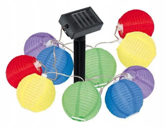 Saulės energija maitinama girlianda su 10 LED žibintų dekoro P-702